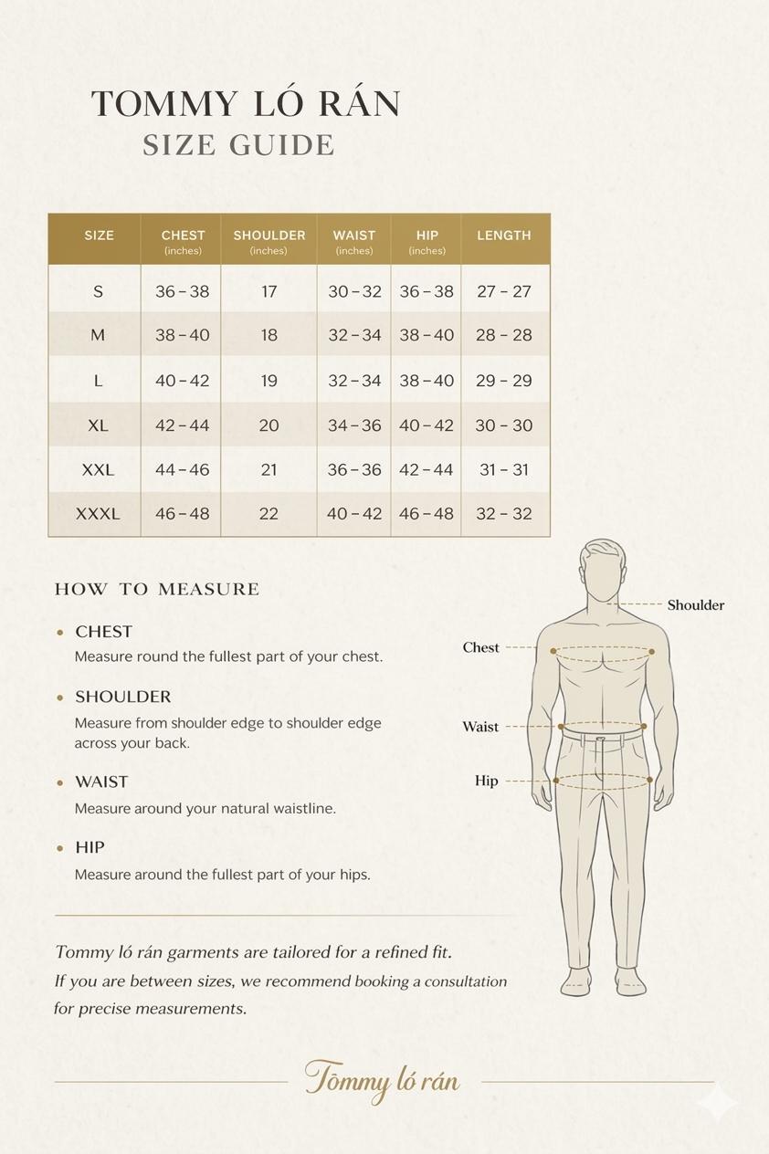 Tommy Ló Rán Size Guide